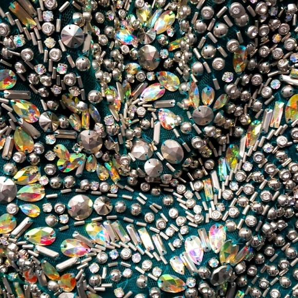 Romance Couture Strapless Rhinestone Grad Prom Dress RM186 Green - Picture 5 of 8